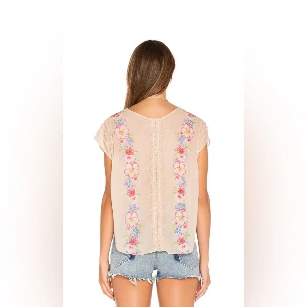 Free People Top Shirt Women's Size Medium Sheer Gardenia Ivory Sleeveless Shirt - Picture 2 of 5